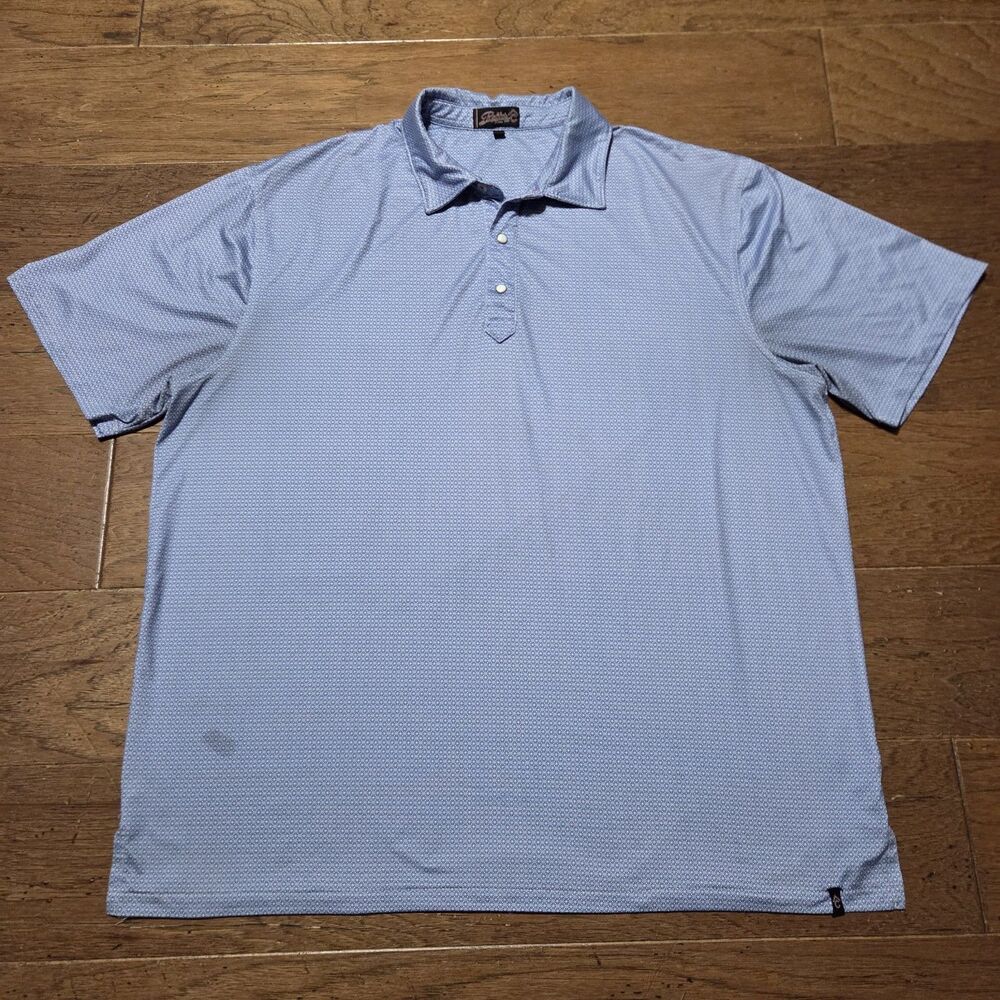 Rafter C Pearl Snap Polo Shirt Western Blue Geometric Print Mens XL Cowboy Rodeo